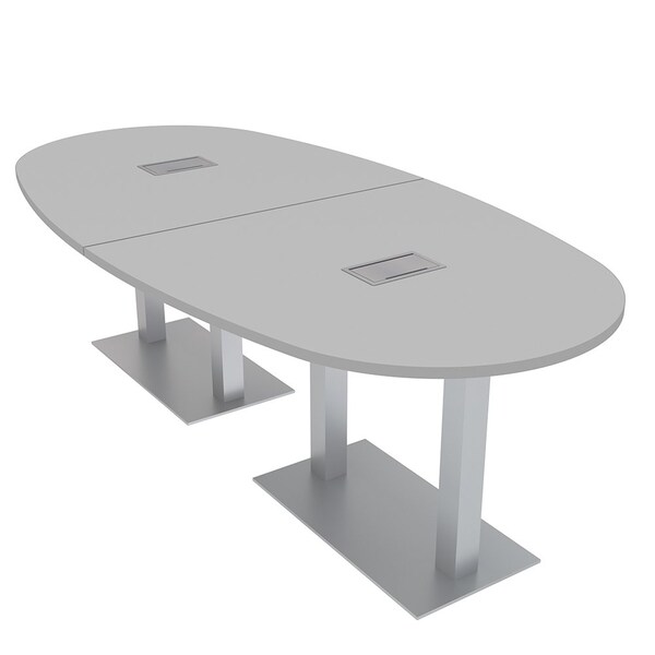 45 in W, 96 in L, 29 in H, Engineered Wood Top, Grey